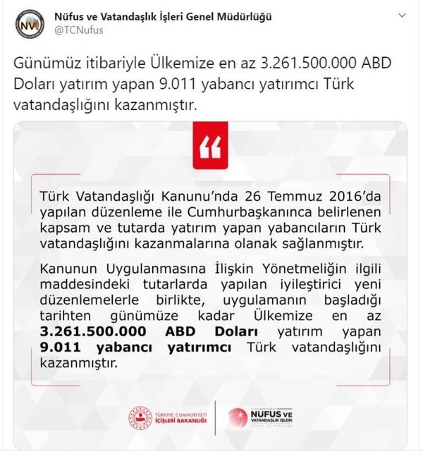 Yatırımı görelim vatandaşlık verelim