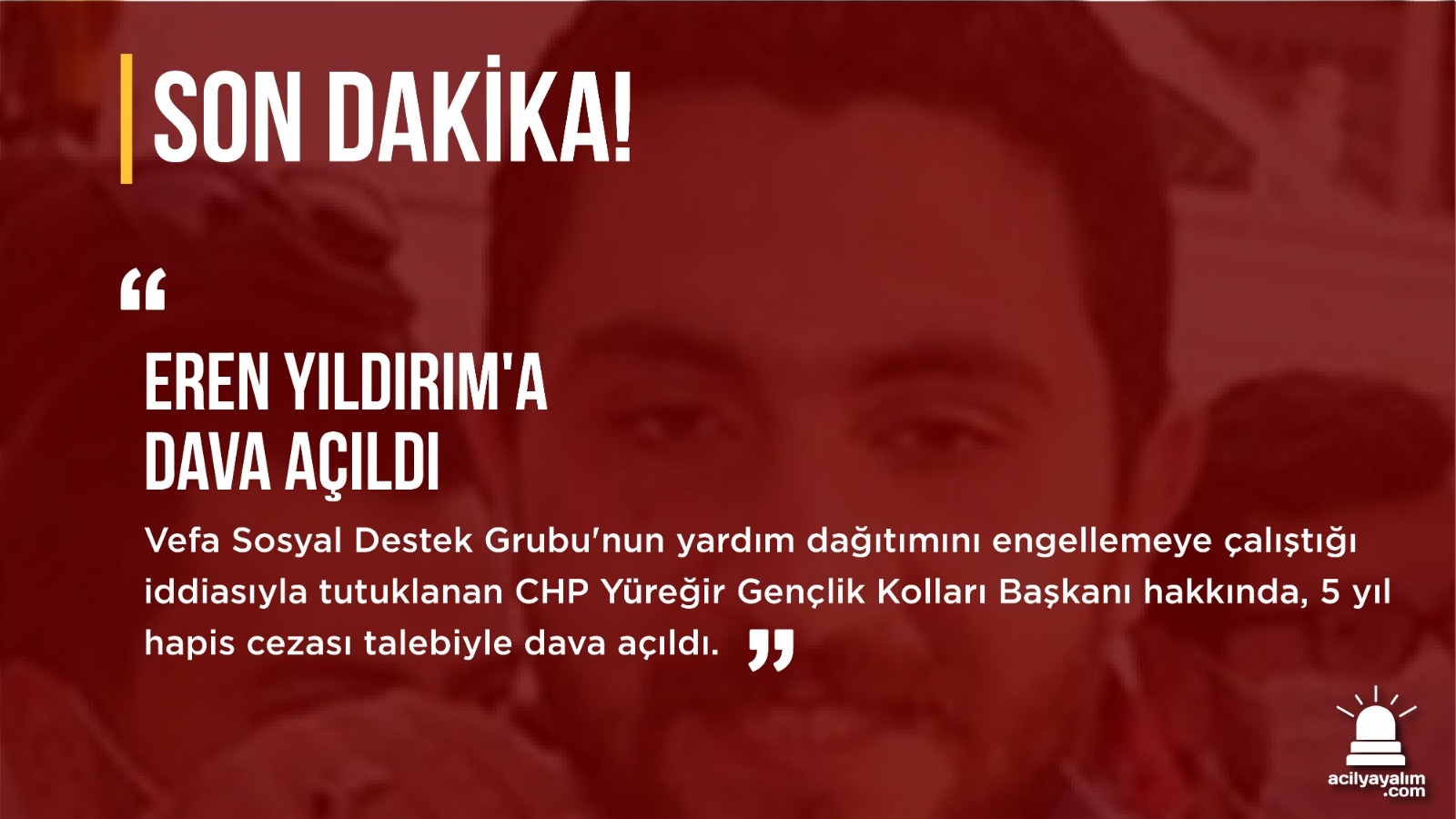 Eren Yıldırım’a dava açıldı