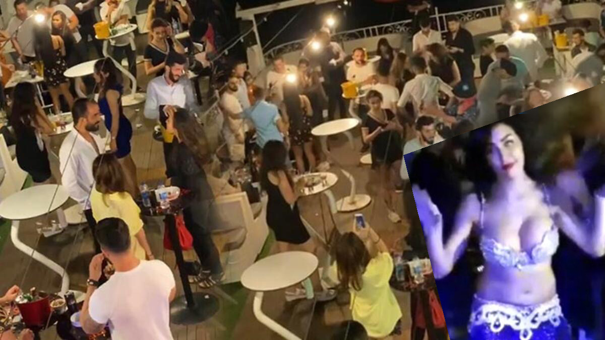 Mekanlar kapanınca hülleli yol bulan işletmeci yatlarda partiletiyor.